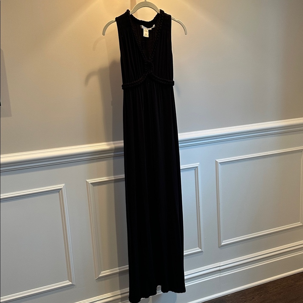 Elegant Black Sleeveless Jersey Maxi Dress